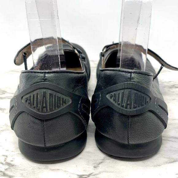 Palladium Black Leather Mary Janes 7/38 Sporty Balletcore Y2K Retro Preppy - Picture 5 of 15